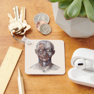 Vintage Human Anatomie Wissenschaft, Kopf Kehle Na Schlüsselanhänger