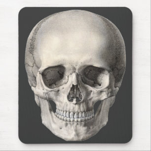 Vintage Human Anatomy Skull, Halloween Skeleton Mousepad
