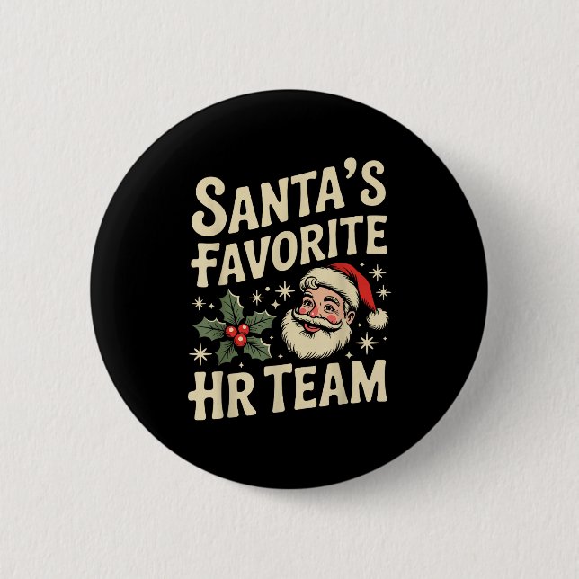 Vintage Human Resource Matching Hr Retro Christmas Button (Vorderseite)