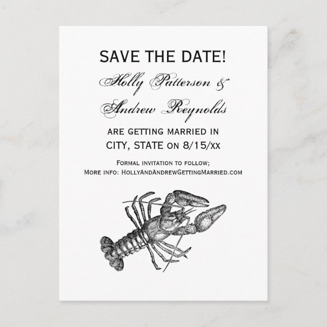 Vintage Hummer #1 Zeichnend Ankündigungspostkarte (Vorderseite)