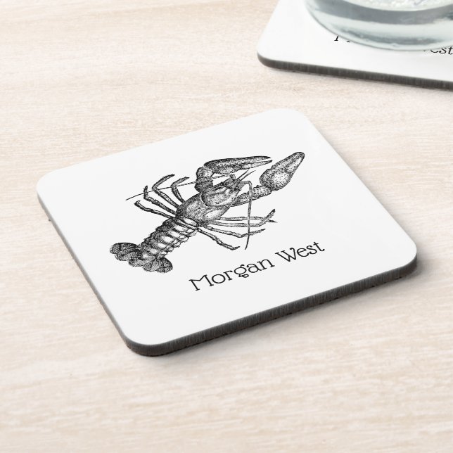 Vintage Hummer #1 Zeichnend Getränkeuntersetzer (Linke Seite)