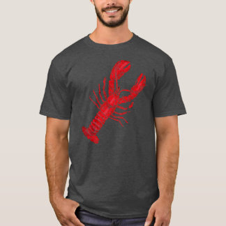 Vintage Hummer-Lobster in Rot für Männer T-Shirt