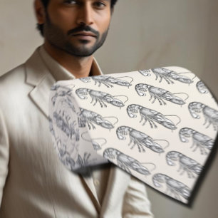 Vintage Hummer Necktie - Elfenbein & Graue Krawatte