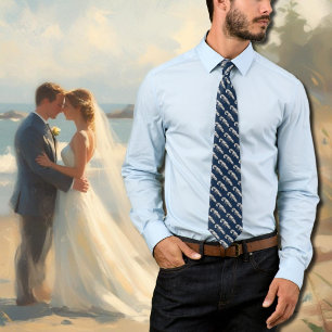 Vintage-Hummer-Tie – Navy & Grau Krawatte