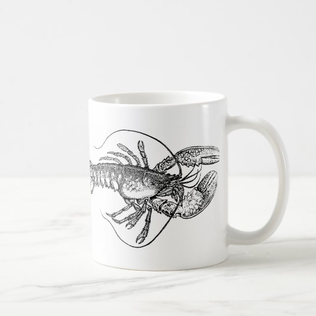 Vintage Hummerillustration Tasse (Rechts)