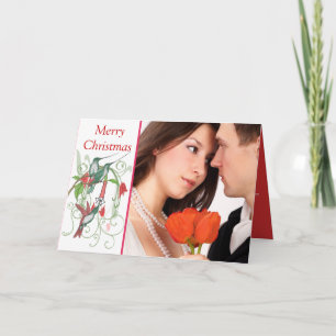 Vintage Hummingbird Holiday Card Ihr Foto Feiertagskarte