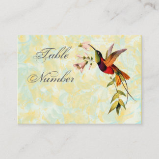 Vintage Hummingbird Tischnummer Cards Platzkarte