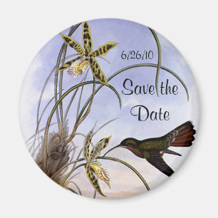 Vintage Hummingbird und Orchideen, Save the Date! Magnet