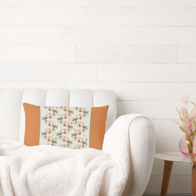 Vintage Hummingbirds Lumbar Kissen (Liege)