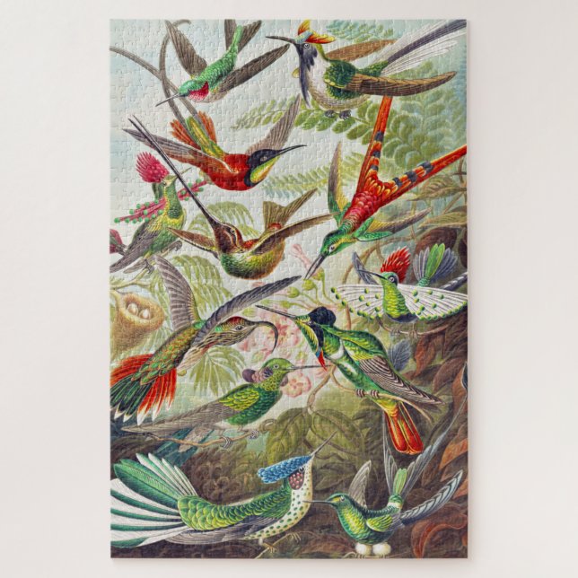 Vintage Hummingvögel von Ernst Haeckel Puzzle (Vertikal)