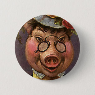 Vintage Humor, alberne und lustige viktorianische  Button