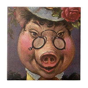Vintage Humor, alberne und lustige viktorianische Fliese