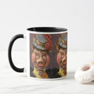 Vintage Humor, alberne und lustige viktorianische Tasse