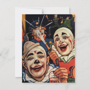 Vintage Humor, Lachender Zirkusclowns und Polizei