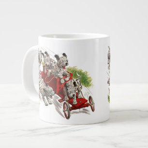 Vintage Humor Süße Dalmatiner Welpen Feuerwehrwage Jumbo-Tasse