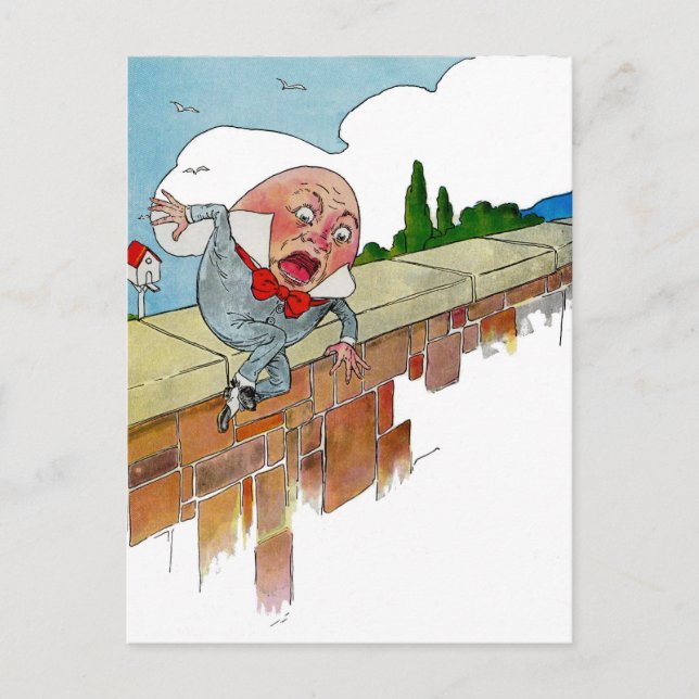 Vintage Humpty Dumpty Kinderzimmer Rhyme Illustrat Postkarte (Vorderseite)