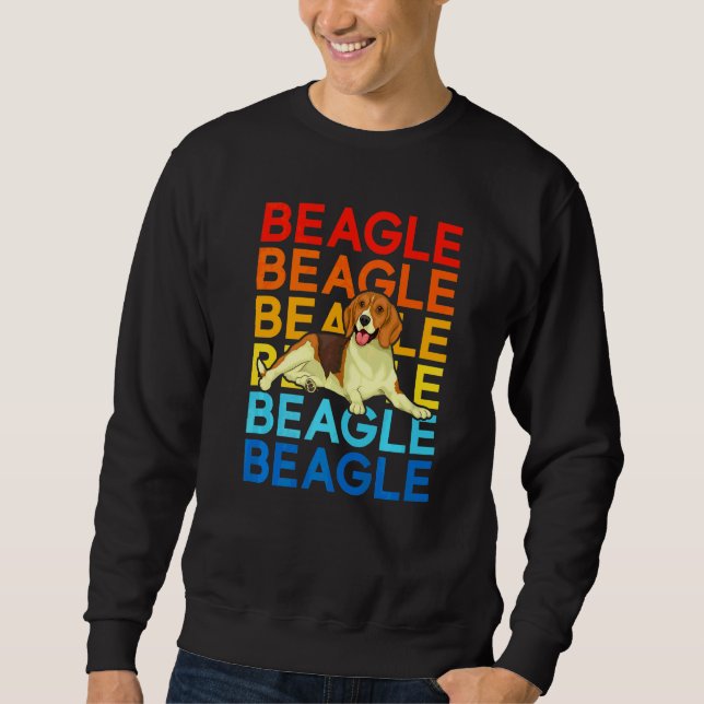 Vintage Hund Beagle   Sweatshirt (Vorderseite)