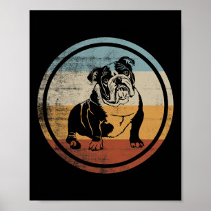 Vintage-Hund-Design Englische Bulldogge Poster