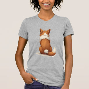 Vintage-Hund-Illustration Rückansicht auf weißem H T-Shirt