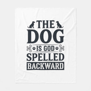 Vintage-Hund-ist-Gott-rückwärts-geschriebenes-Shir Fleecedecke