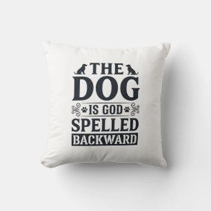 Vintage-Hund-ist-Gott-rückwärts-geschriebenes-Shir Kissen