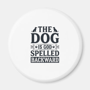Vintage-Hund-ist-Gott-rückwärts-geschriebenes-Shir Magnet
