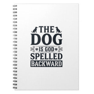 Vintage-Hund-ist-Gott-rückwärts-geschriebenes-Shir Notizblock