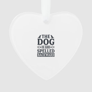 Vintage-Hund-ist-Gott-rückwärts-geschriebenes-Shir Ornament