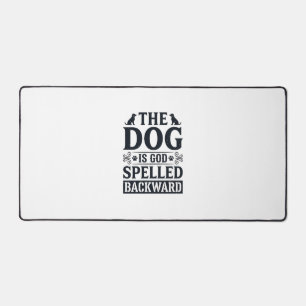 Vintage-Hund-ist-Gott-rückwärts-geschriebenes-Shir Schreibtischunterlage