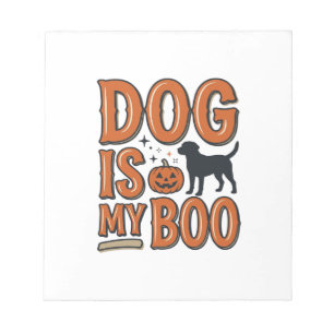 Vintage-Hund ist mein Boo-Halloween-Shirt-Design_1 Notizblock