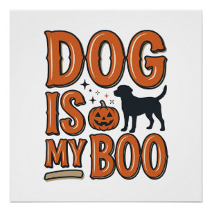 Vintage-Hund ist mein Boo-Halloween-Shirt-Design_1 Poster