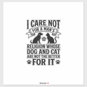 Vintage-Hund-Katze-Religion-Zitat-Pet-Liebhaber-De Aufkleber