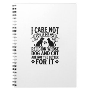 Vintage-Hund-Katze-Religion-Zitat-Pet-Liebhaber-De Notizblock