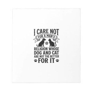 Vintage-Hund-Katze-Religion-Zitat-Pet-Liebhaber-De Notizblock