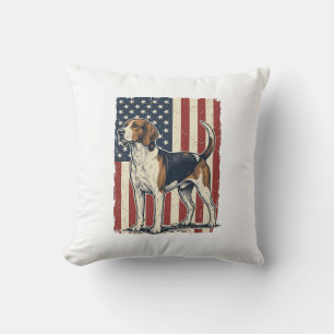 Vintage-Hund-Patriotismus-Flagge-Vektor-Shirt-Desi Kissen
