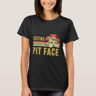 Vintage-Hund Pitbull Ruhendes Pit-Gesicht Lustiger T-Shirt
