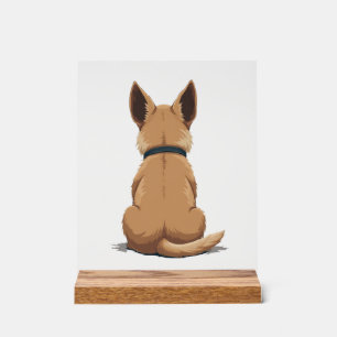 Vintage-Hund Rückansicht-Illustration mit großen O Acrylschild
