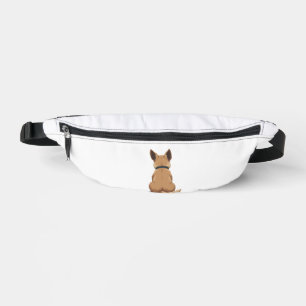Vintage-Hund Rückansicht-Illustration mit großen O Bauchtasche