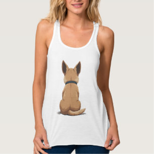 Vintage-Hund Rückansicht Illustration mit großen O Tank Top