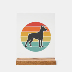Vintage-Hund-Sonnenuntergang-Silhouette-Vektordesi Acrylschild