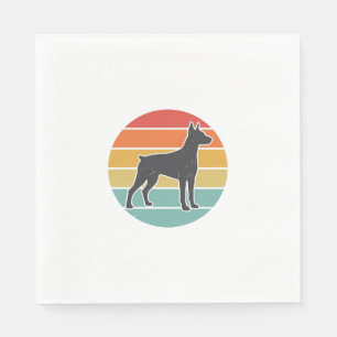 Vintage-Hund-Sonnenuntergang-Silhouette-Vektordesi Serviette