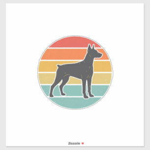 Vintage-Hund-Sonnenuntergangs-Silhouette-Vektordes Aufkleber