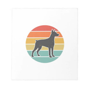 Vintage-Hund-Sonnenuntergangs-Silhouette-Vektordes Notizblock