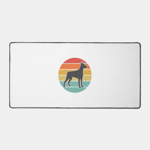Vintage-Hund-Sonnenuntergangs-Silhouette-Vektordes Schreibtischunterlage