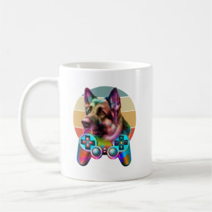 Vintage Hund- und Gamer-Konsole Kaffeetasse