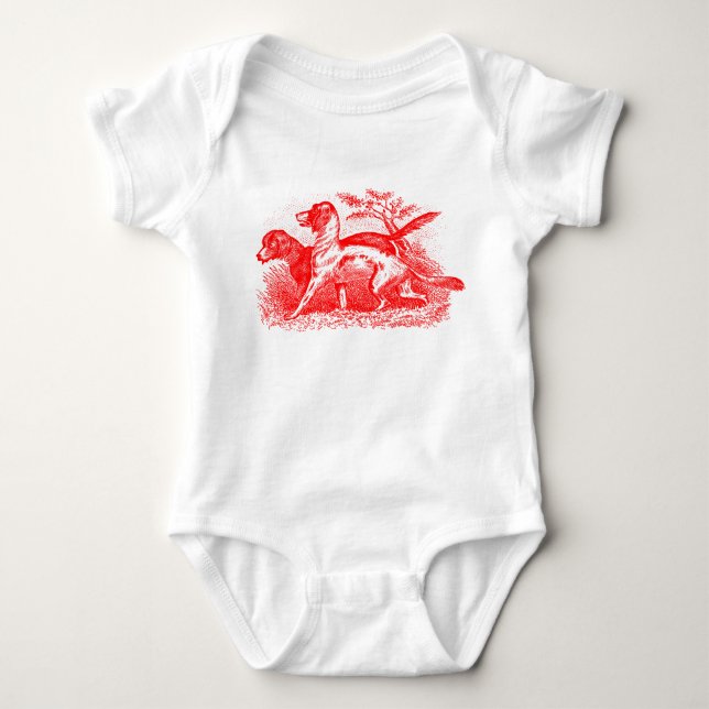 Vintage Hunde Baby Strampler (Vorderseite)