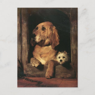 Vintage Hunde beste Freunde Postkarte