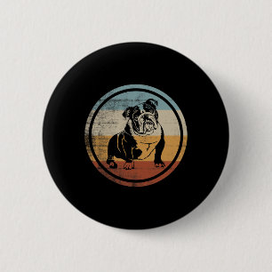 Vintage-Hunde-Design Englische Bulldogge Button