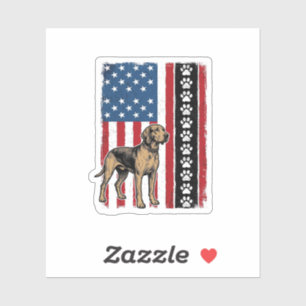 Vintage-Hunde-Flagge Pfotenabdruck Patriotisches-S Aufkleber
