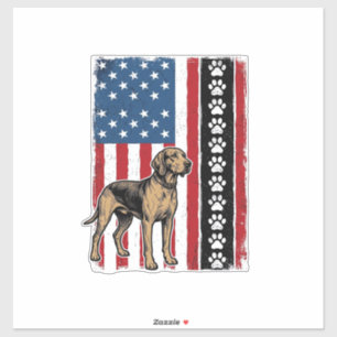 Vintage-Hunde-Flagge Pfotenabdruck Patriotisches-S Aufkleber